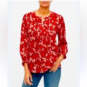 Gap Factory Floral Pintuck Top